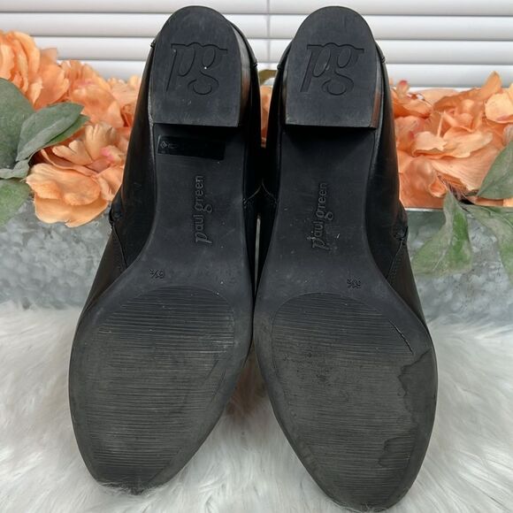 Paul Green KATHY Black Leather Ankle Boots US Sz 9 - Picture 7 of 12